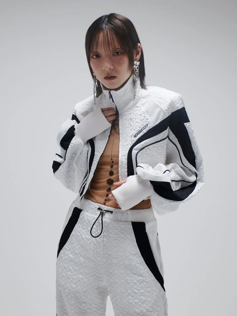 Jacquard Track Pants(White)