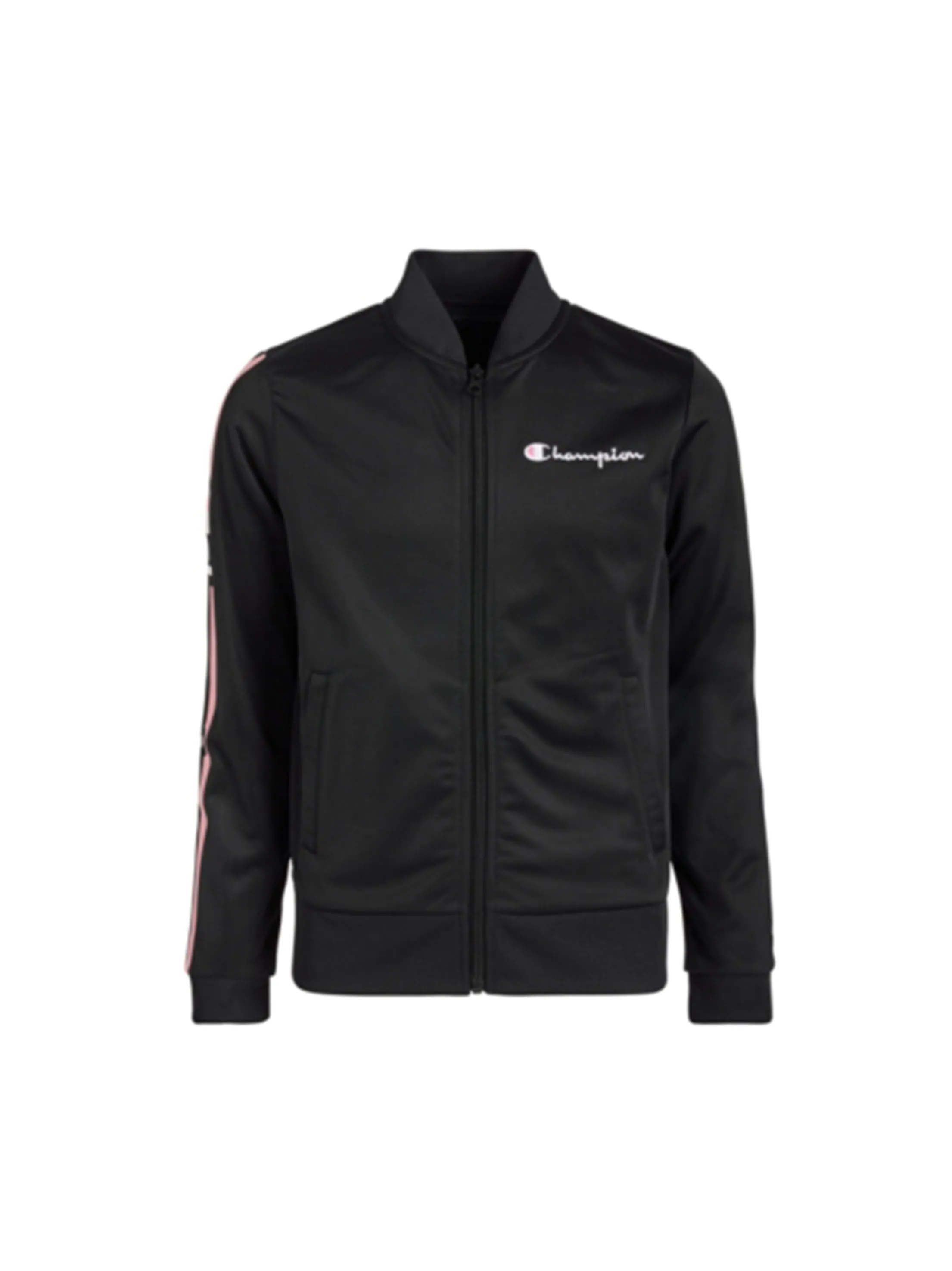 Kids Girl's Brand Logo Embroidered Track Jacket,Black
