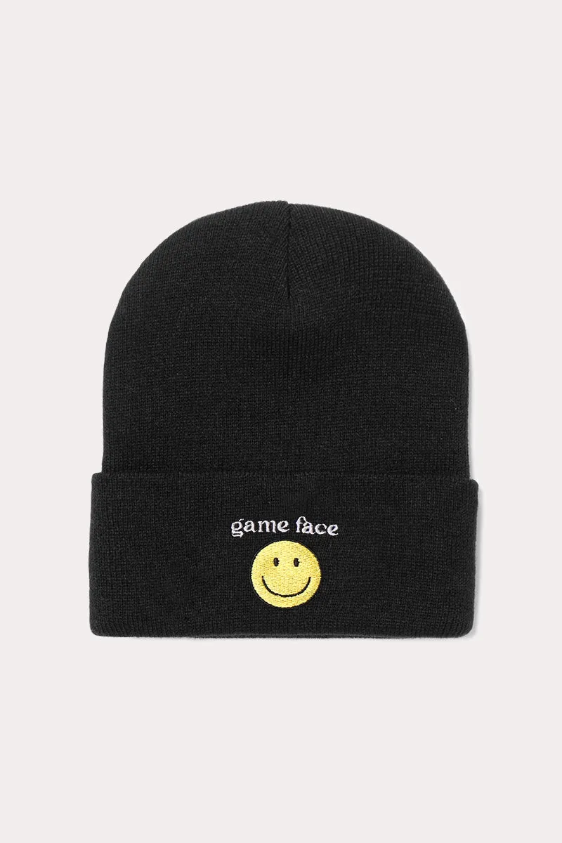 LBB1834 - Game Face Smile Embroidery beanie