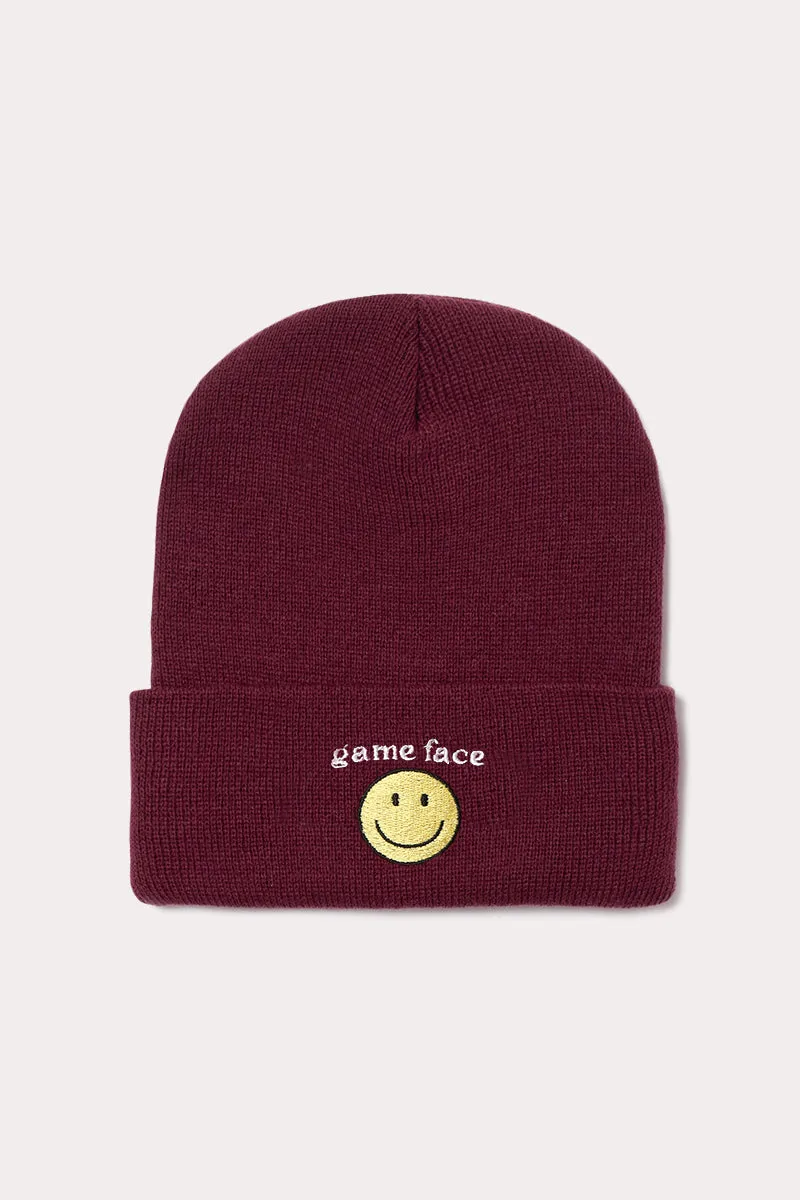 LBB1834 - Game Face Smile Embroidery beanie