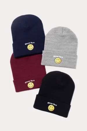 LBB1834 - Game Face Smile Embroidery beanie