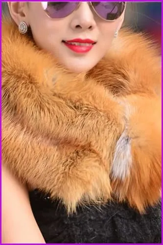 Luxury 100% Real Genuine Fox Fur Scarf