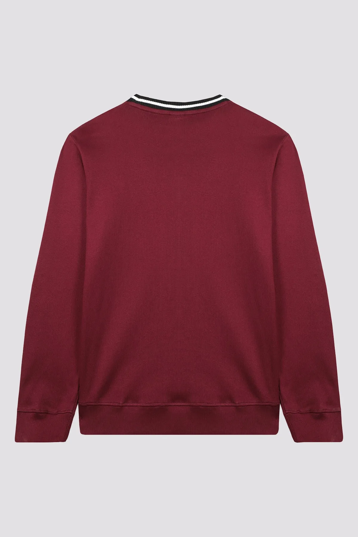 Maroon Textured Rib Sweatshirt (Plus Size) - W23 - MSW078P