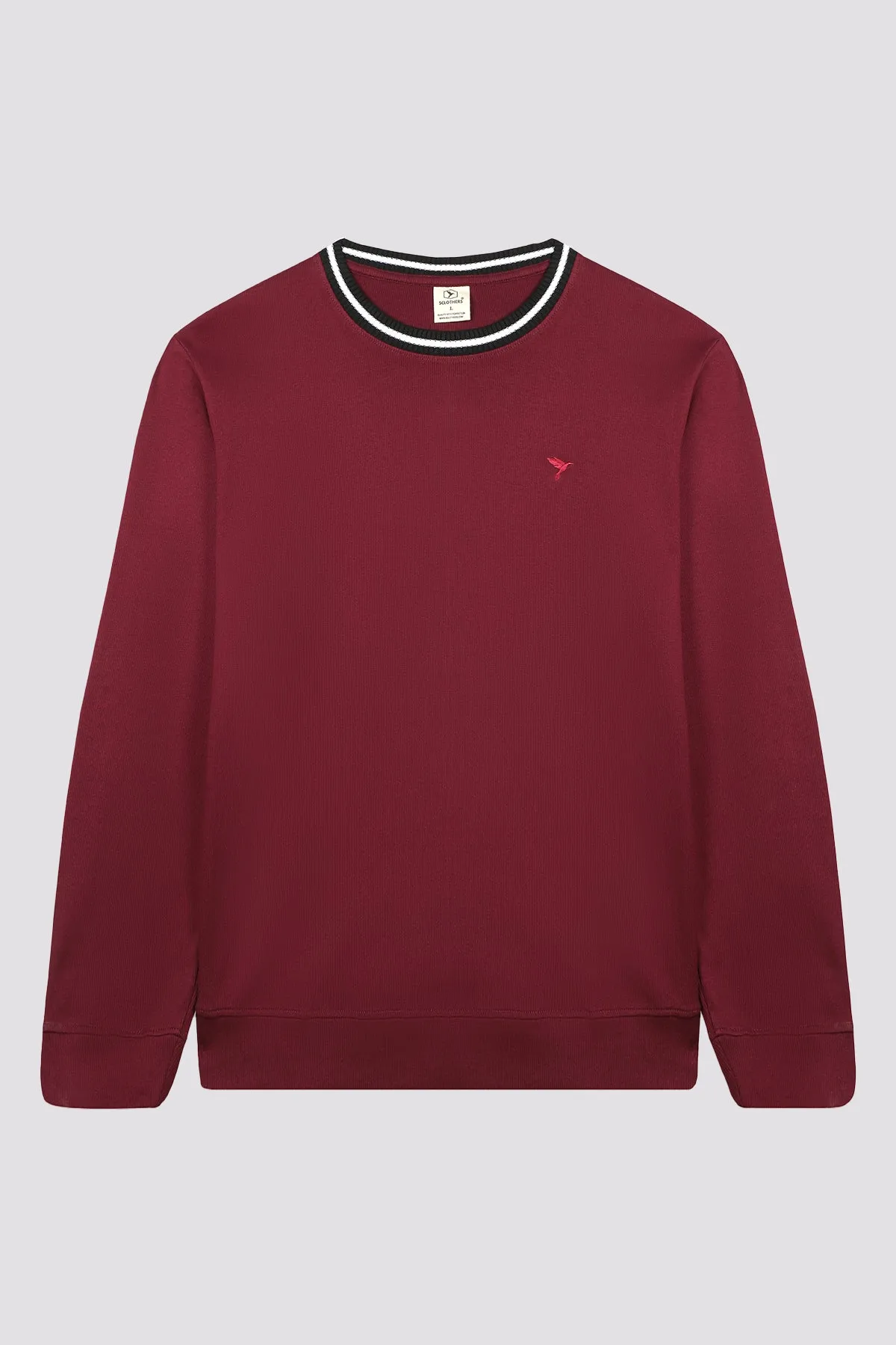 Maroon Textured Rib Sweatshirt (Plus Size) - W23 - MSW078P