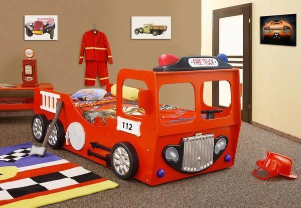 Maxima House Toddler Fire Truck Bed – Red | Fun & Durable Kids' Bed
