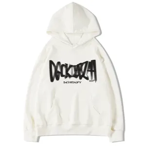Metaversmall Light Grey Hooded Chic Letter Print Female Hoodies Winter New 4-colors Fashion Pocket Loose Simple Casual Women Hoodies