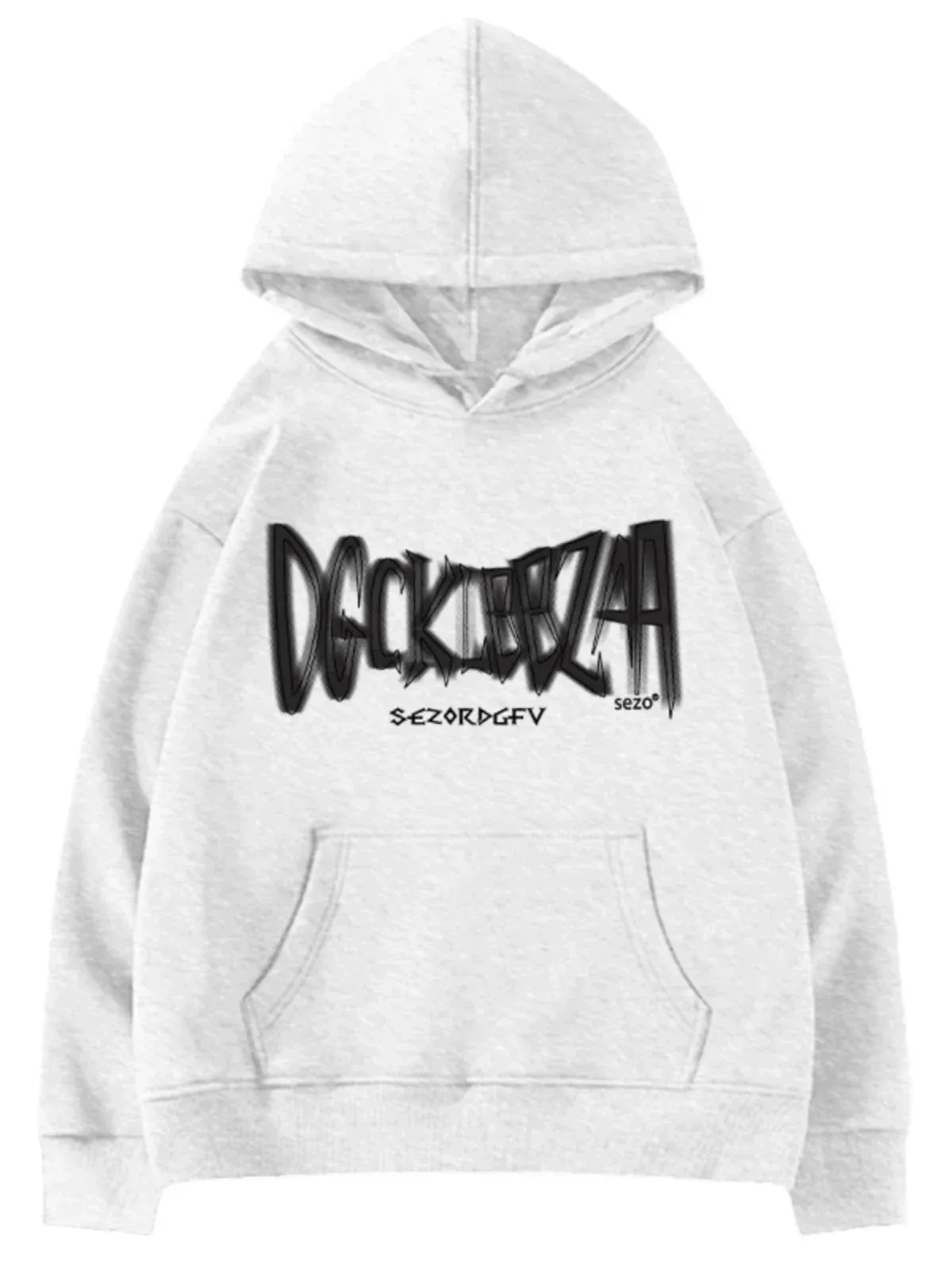 Metaversmall Light Grey Hooded Chic Letter Print Female Hoodies Winter New 4-colors Fashion Pocket Loose Simple Casual Women Hoodies