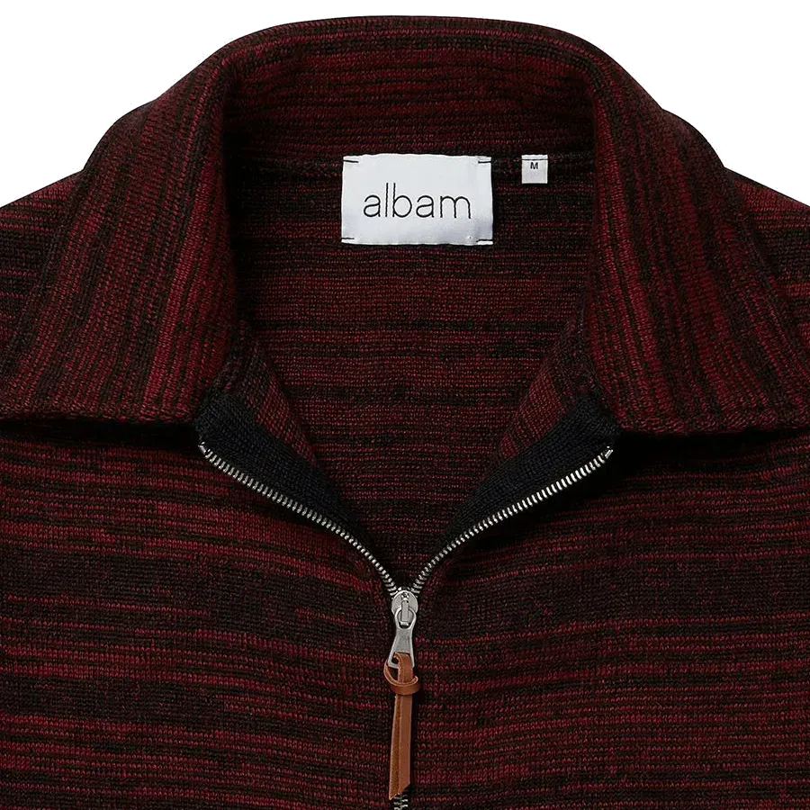 Milano Wool Track Top - Black / Red Stripe