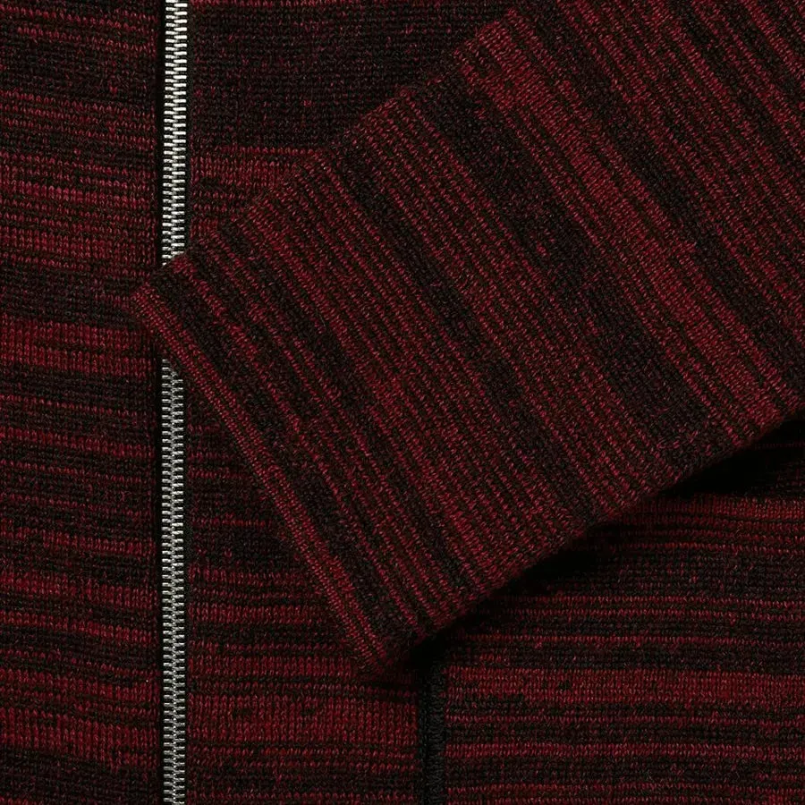 Milano Wool Track Top - Black / Red Stripe