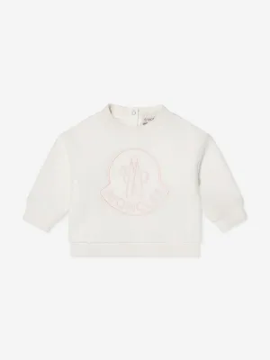 Moncler Enfant Baby Girls Logo Sweatshirt in White