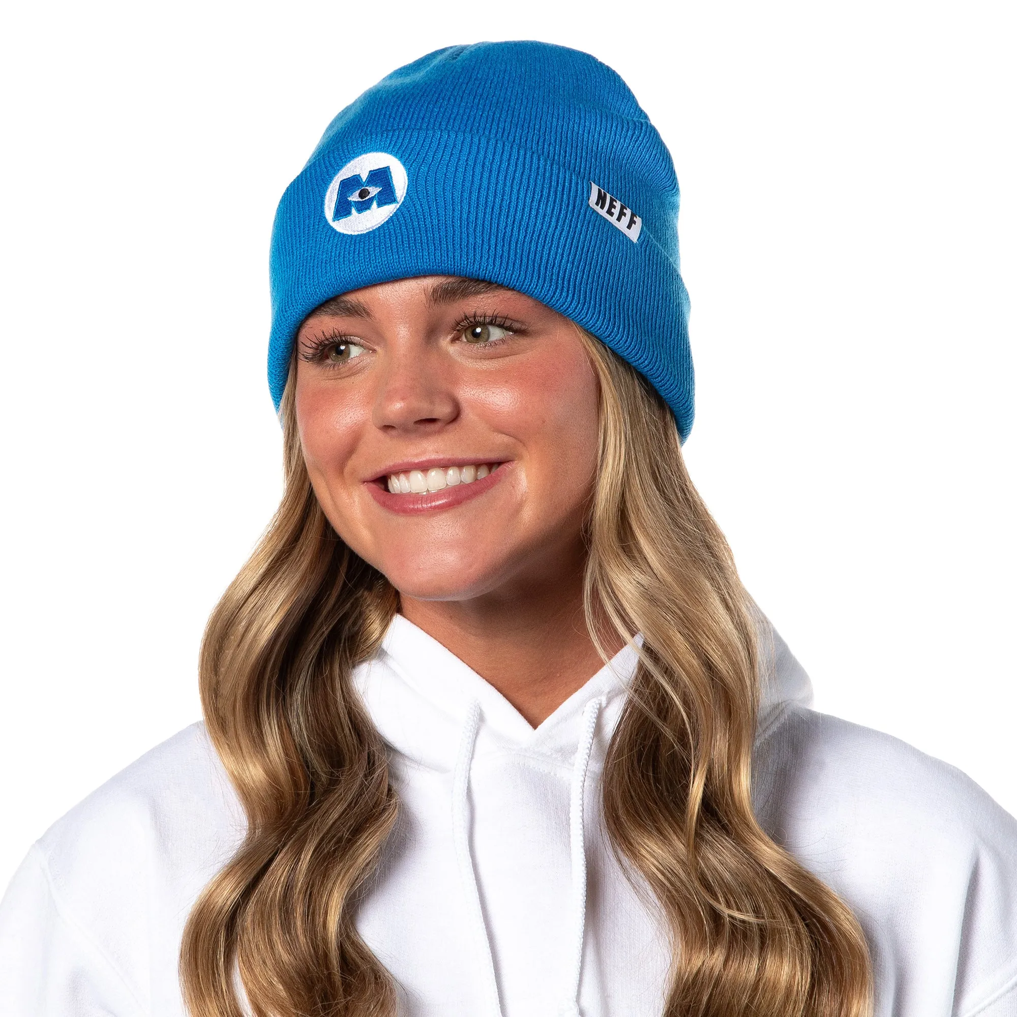 Monsters Inc Embroidered Logo Fold Cuff Adult Beanie OSFM
