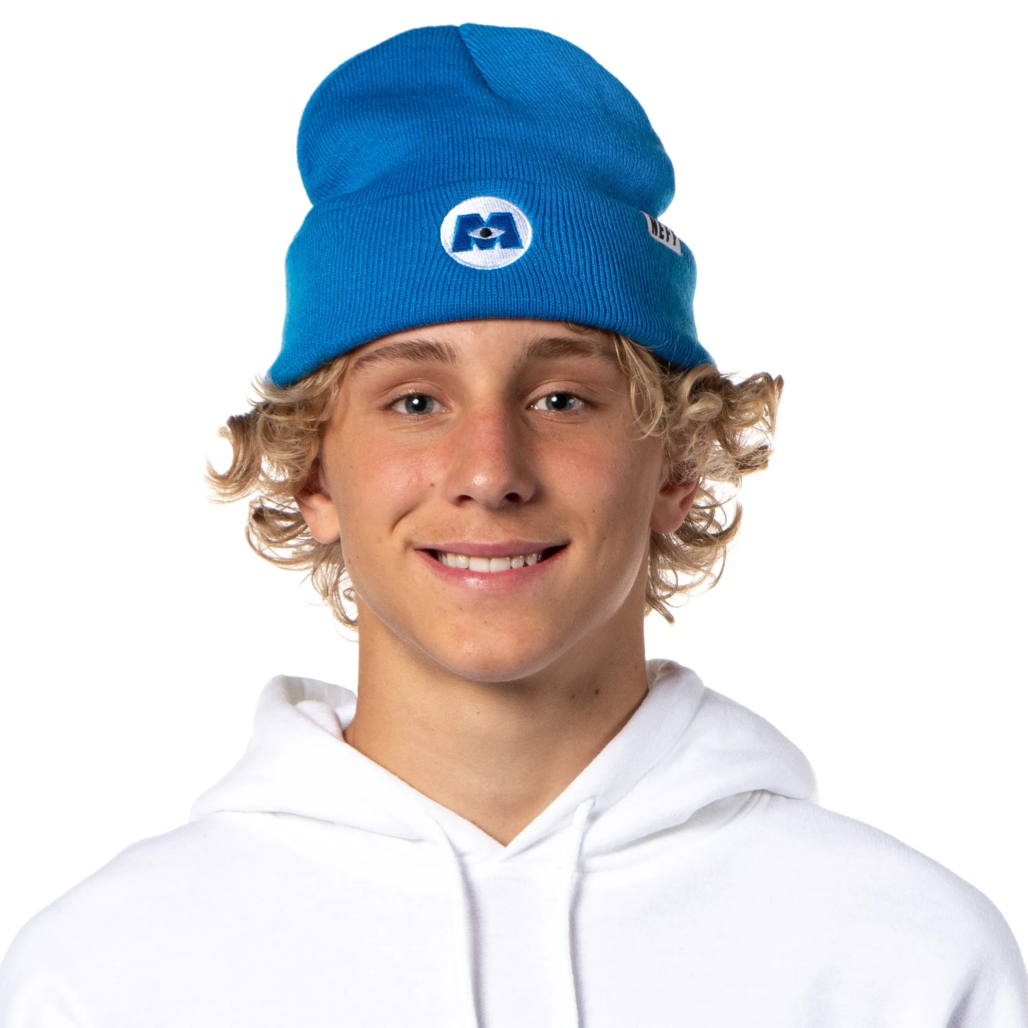 Monsters Inc Embroidered Logo Fold Cuff Adult Beanie OSFM