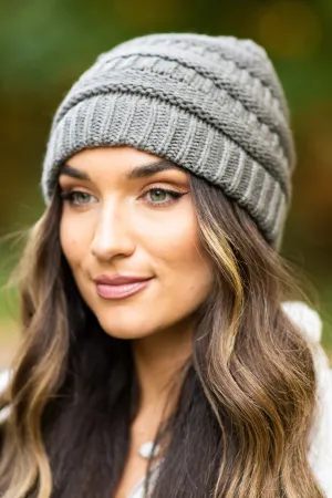 Mountainside Adventures Dark Gray Knit Beanie