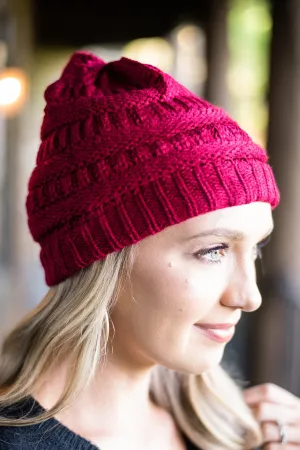 Mountainside Adventures Red Knit Beanie