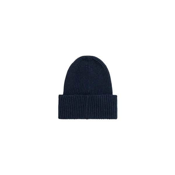 Norse Projects Merino Lambswool N Logo Beanie - Dark Navy