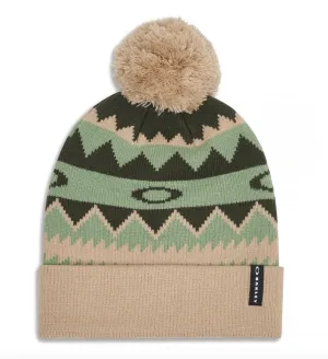 Oakley Printed Pom Beanie Green Norway Pattern