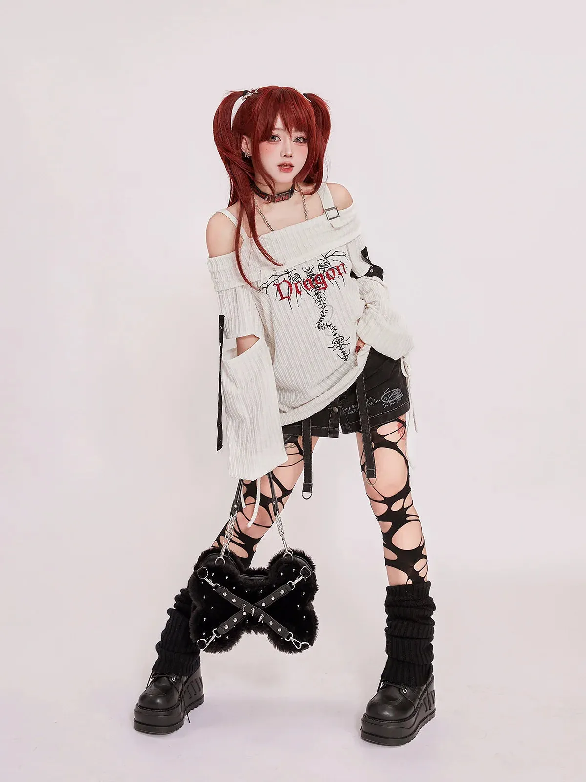 Off-the-shoulder Top Rock Punk