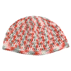 Orange and Gray Crochet Beanie Hat Small/Medium - JMCH13SM