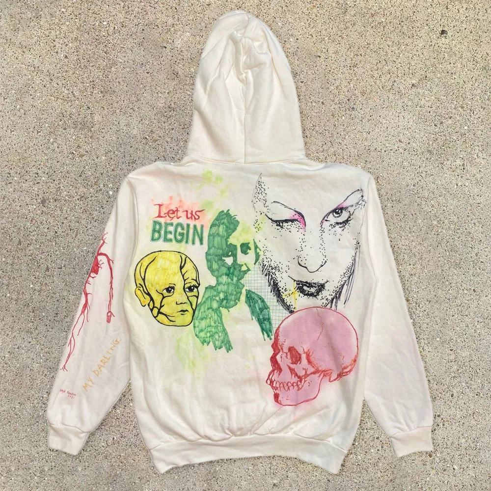 Personalized hand-painted print street style sports hoodie