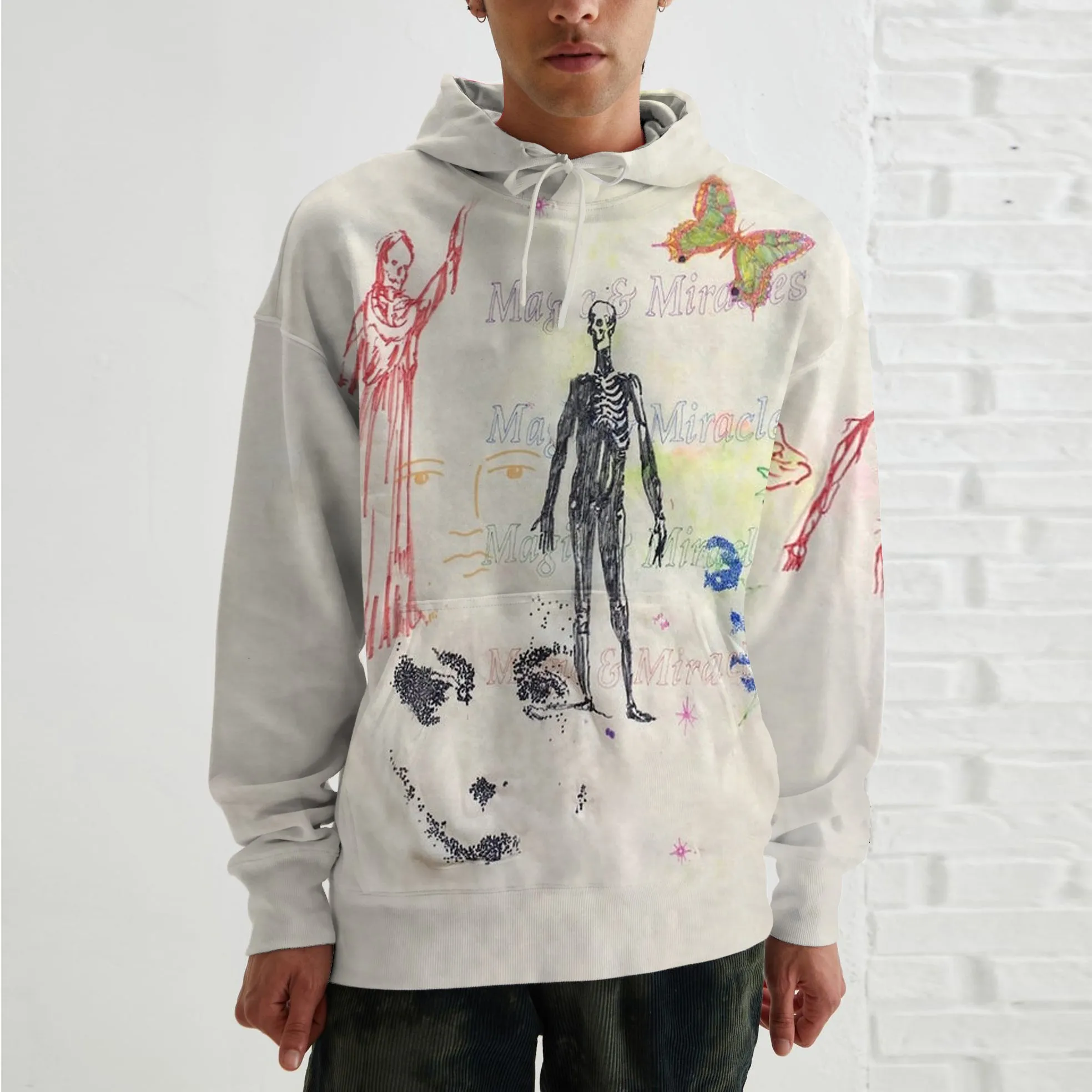 Personalized hand-painted print street style sports hoodie