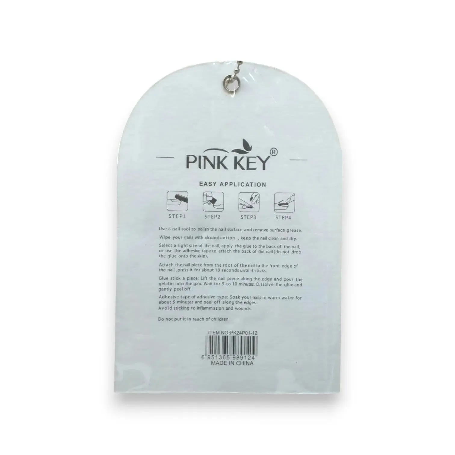 Pink Key Glamorous Nail Tips 12 pcs