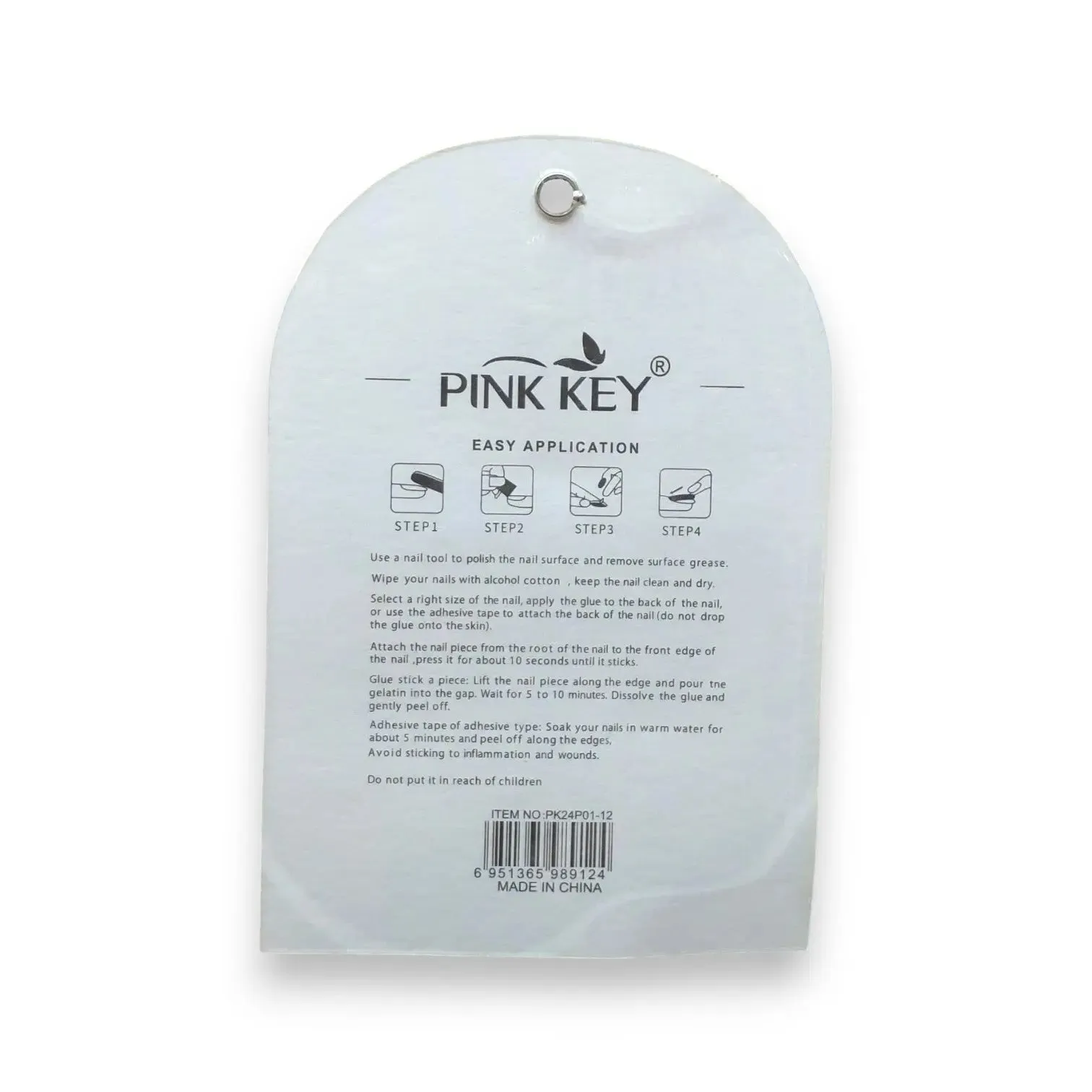 Pink Key Glamorous Nail Tips 12 pcs