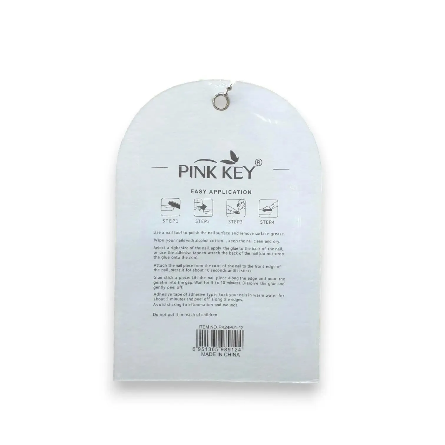 Pink Key Glamorous Nail Tips 12 pcs