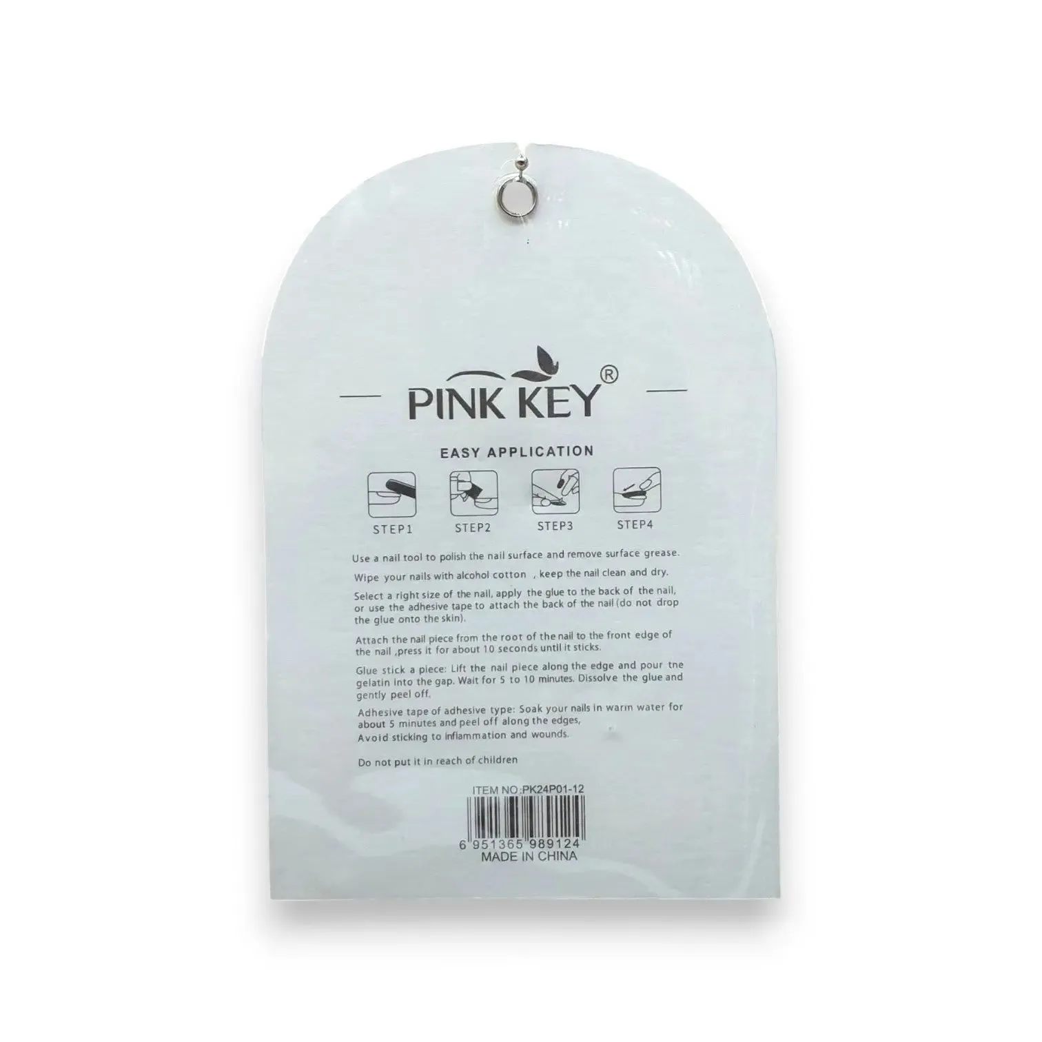 Pink Key Glamorous Nail Tips 12 pcs