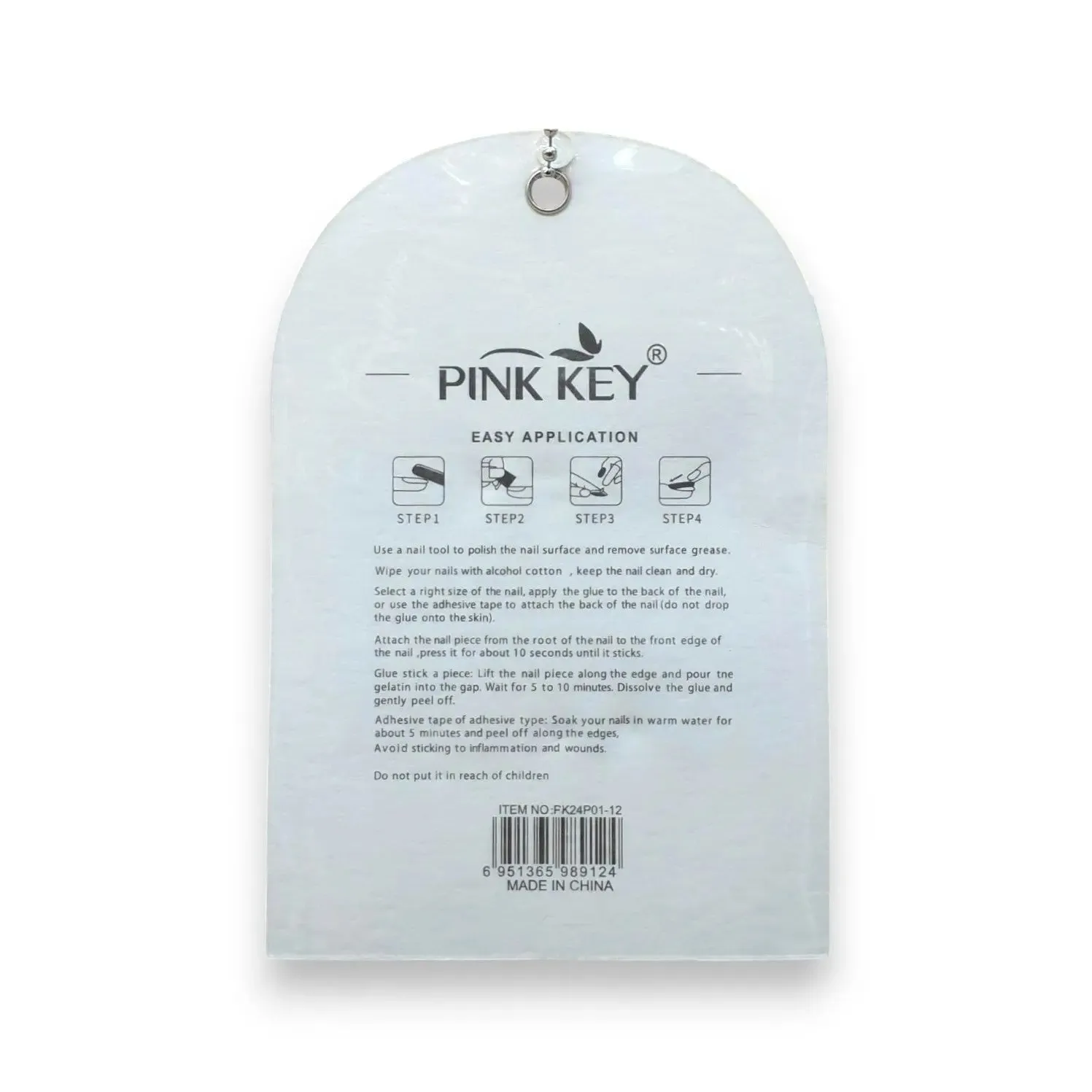 Pink Key Glamorous Nail Tips 12 pcs