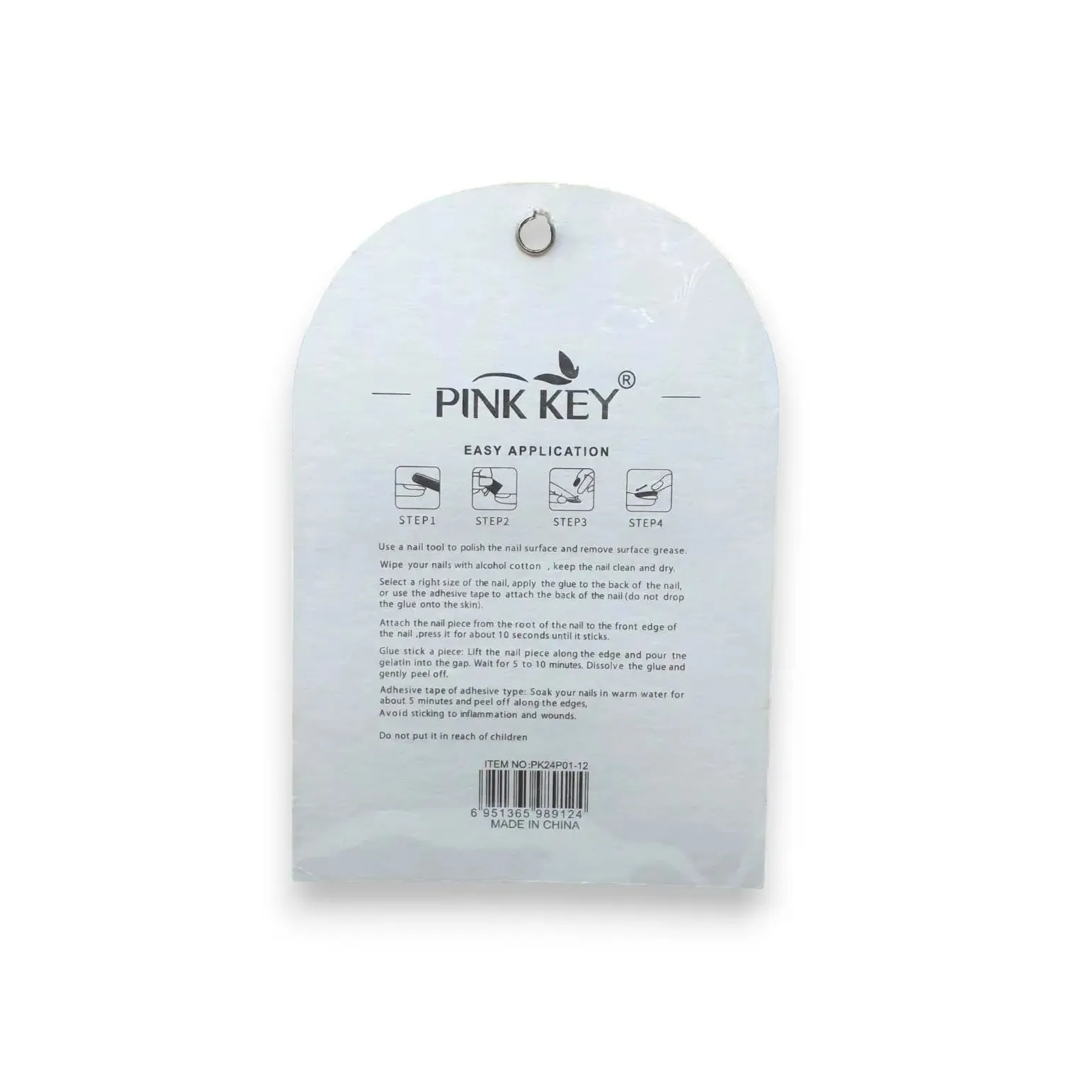 Pink Key Glamorous Nail Tips 12 pcs
