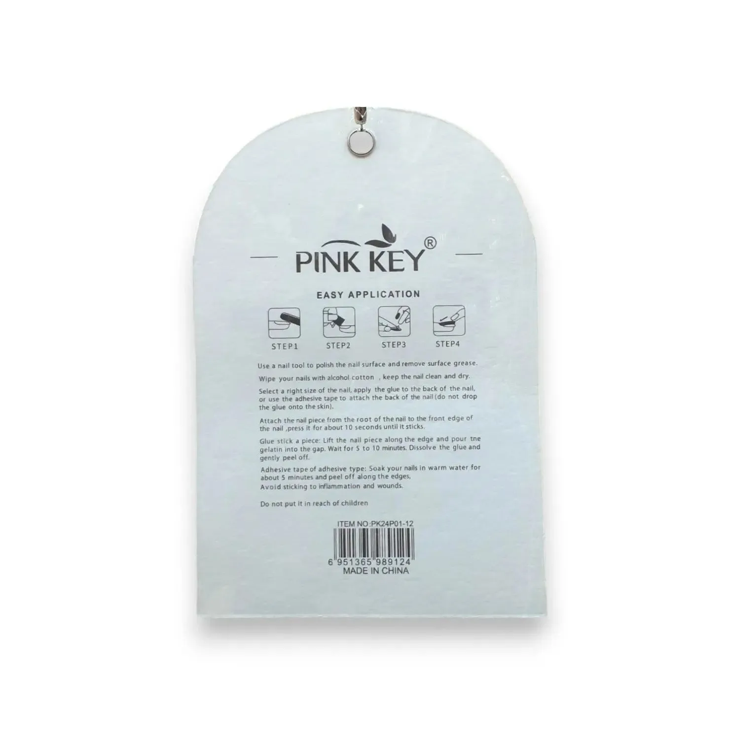 Pink Key Glamorous Nail Tips 12 pcs