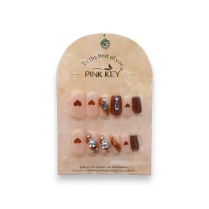 Pink Key Glamorous Nail Tips 12 pcs