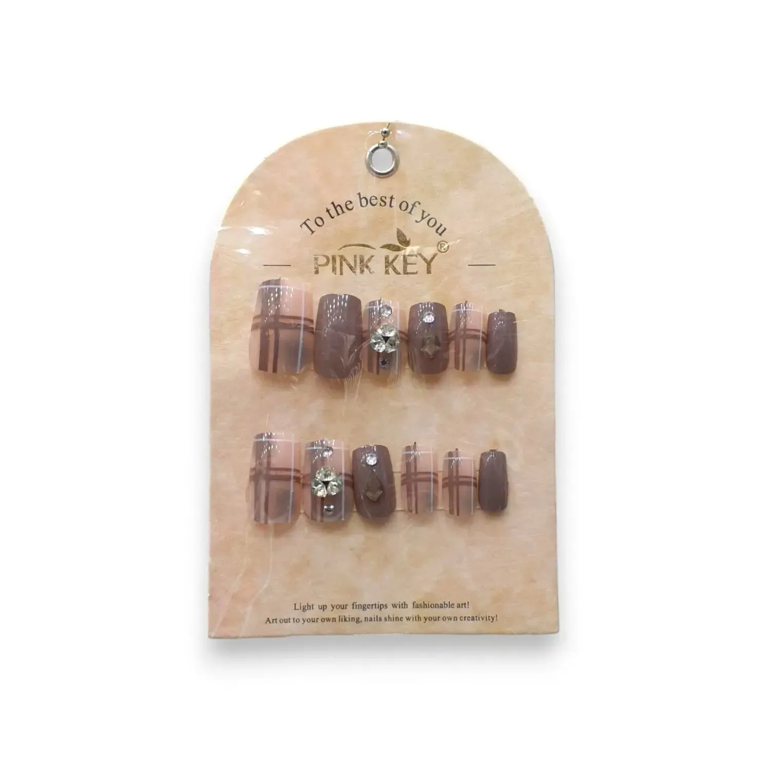 Pink Key Glamorous Nail Tips 12 pcs