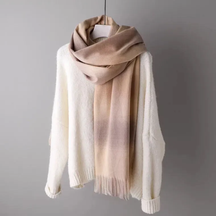 Plaid Tassels Warm Long Scarf Women Accessories  Christmas gift Thanksgiving gift