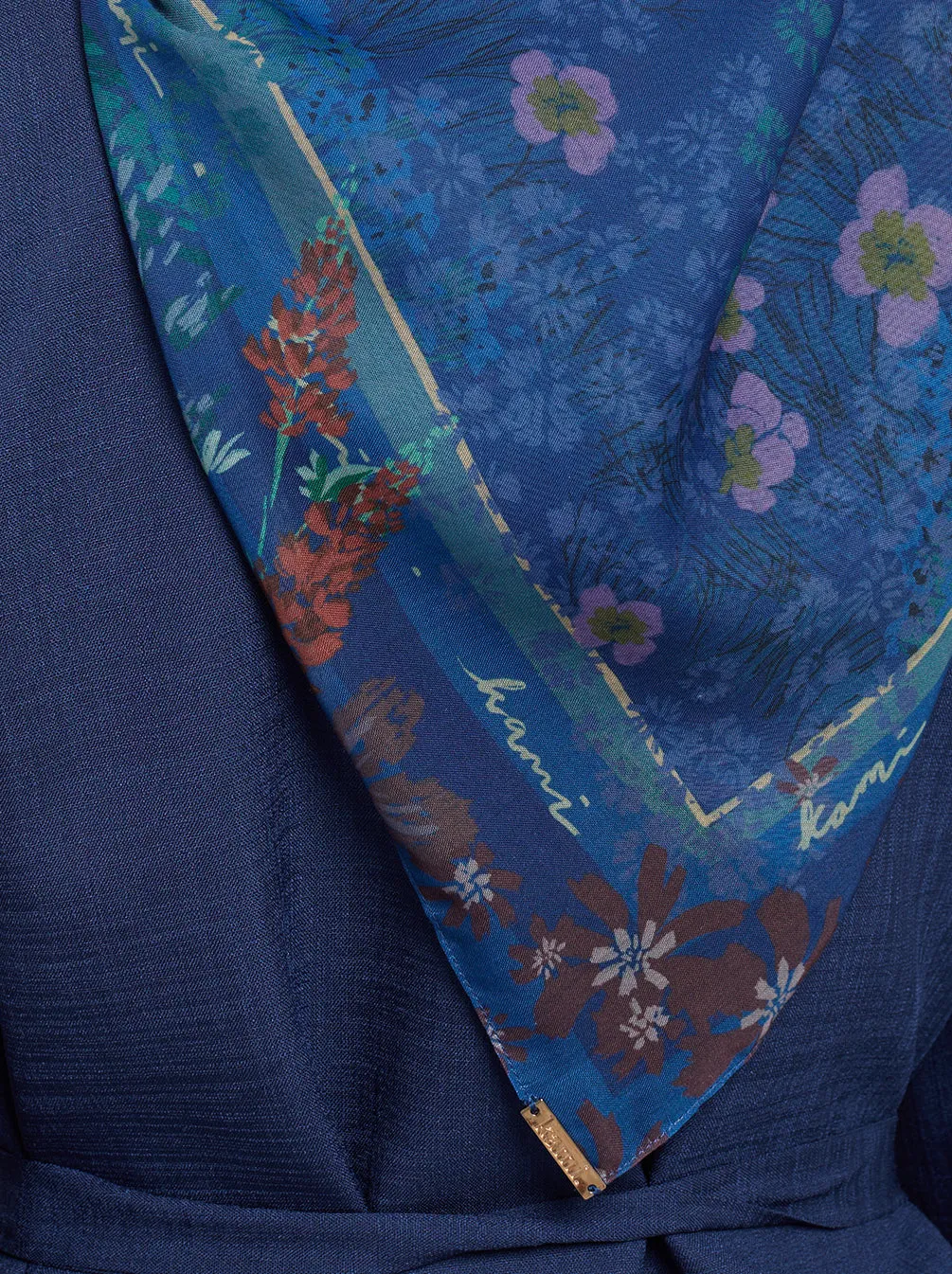 PRIMAVERA SIGNATURE SCARF NAVY
