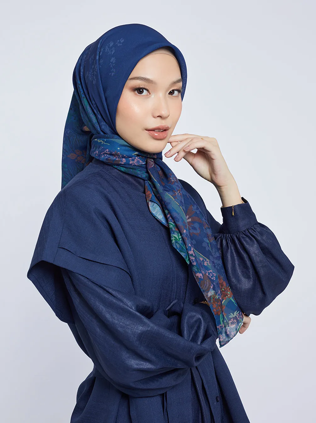 PRIMAVERA SIGNATURE SCARF NAVY
