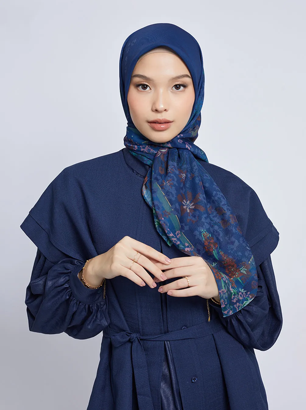 PRIMAVERA SIGNATURE SCARF NAVY