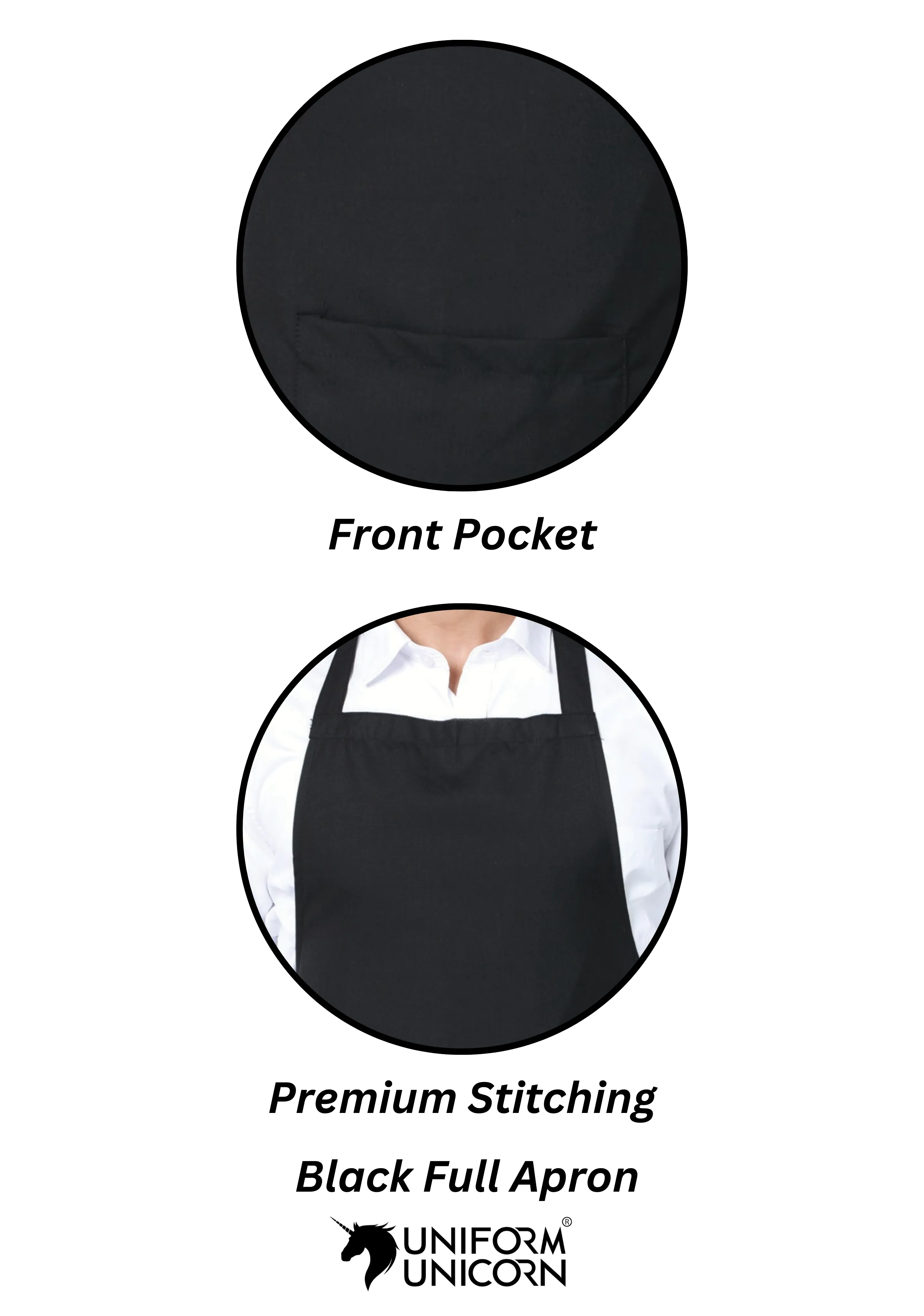 Professional Black Full Apron - Stylish & Durable for Chefs, Bakers, and Home Cooks