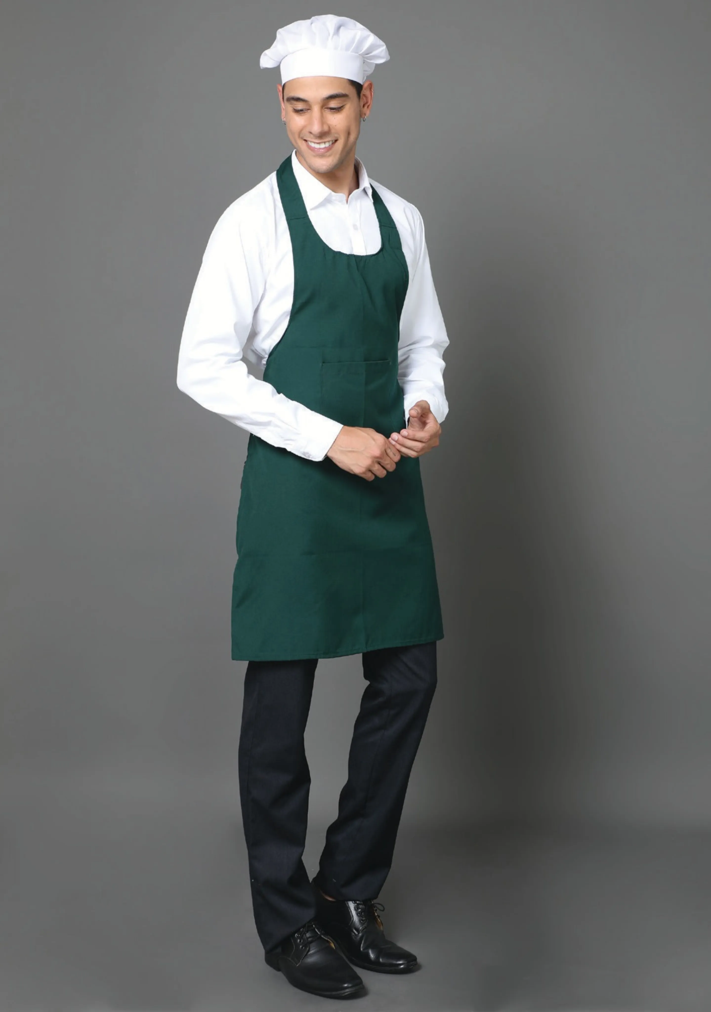 Professional Bottle Green Full Apron - Stylish & Durable for Chefs, Bakers, and Home Cooks