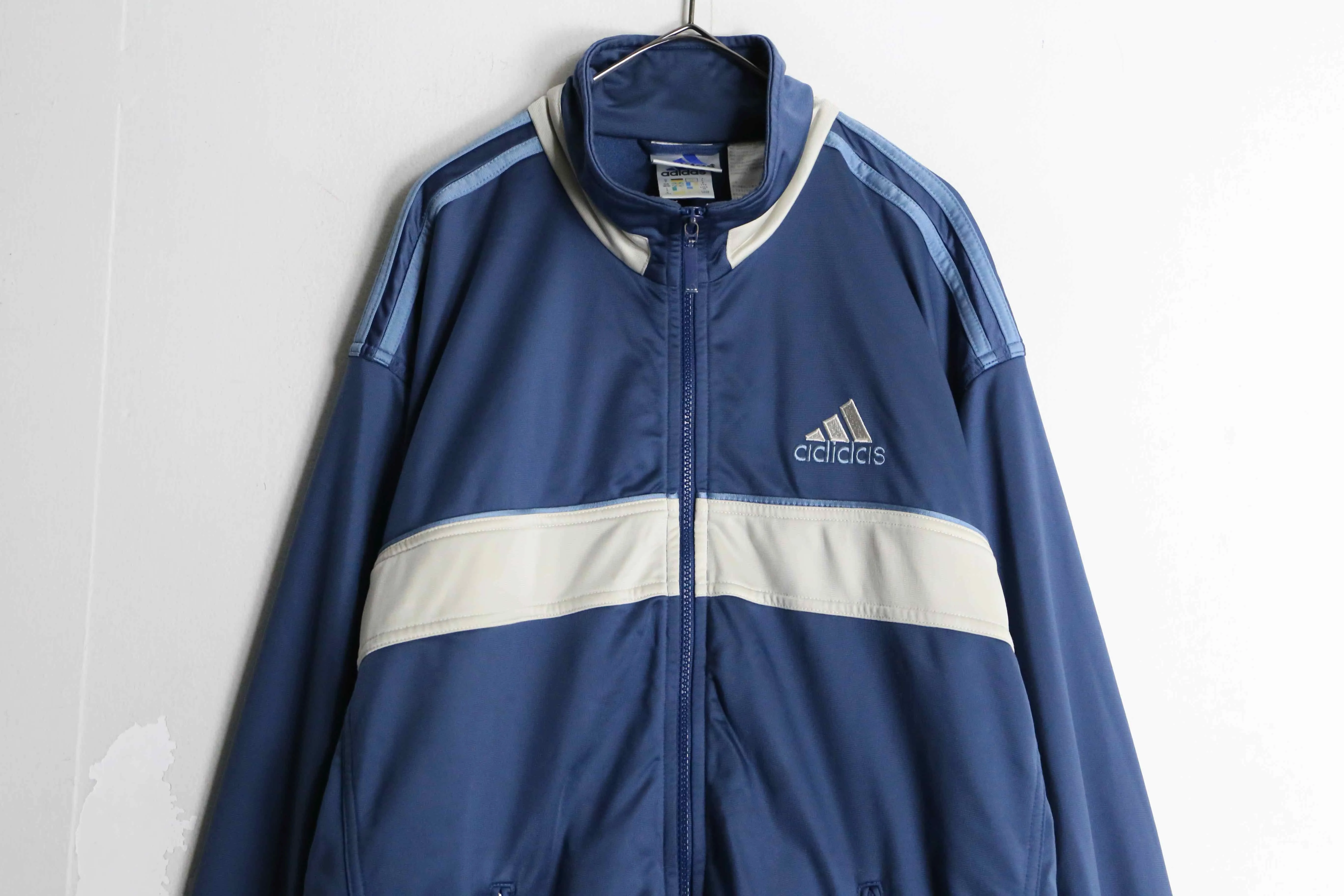 "adidas" dull blue color track jacket