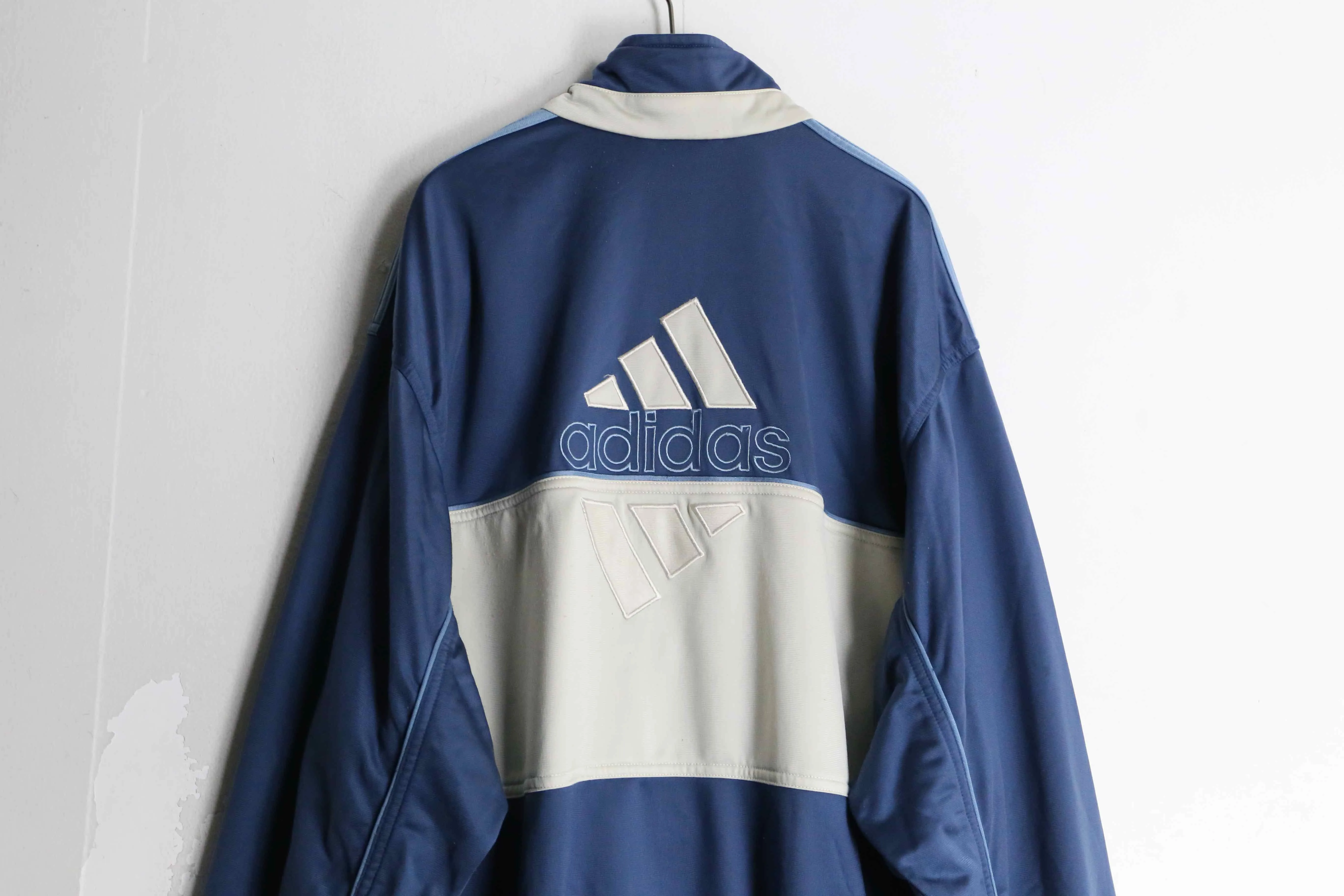 "adidas" dull blue color track jacket
