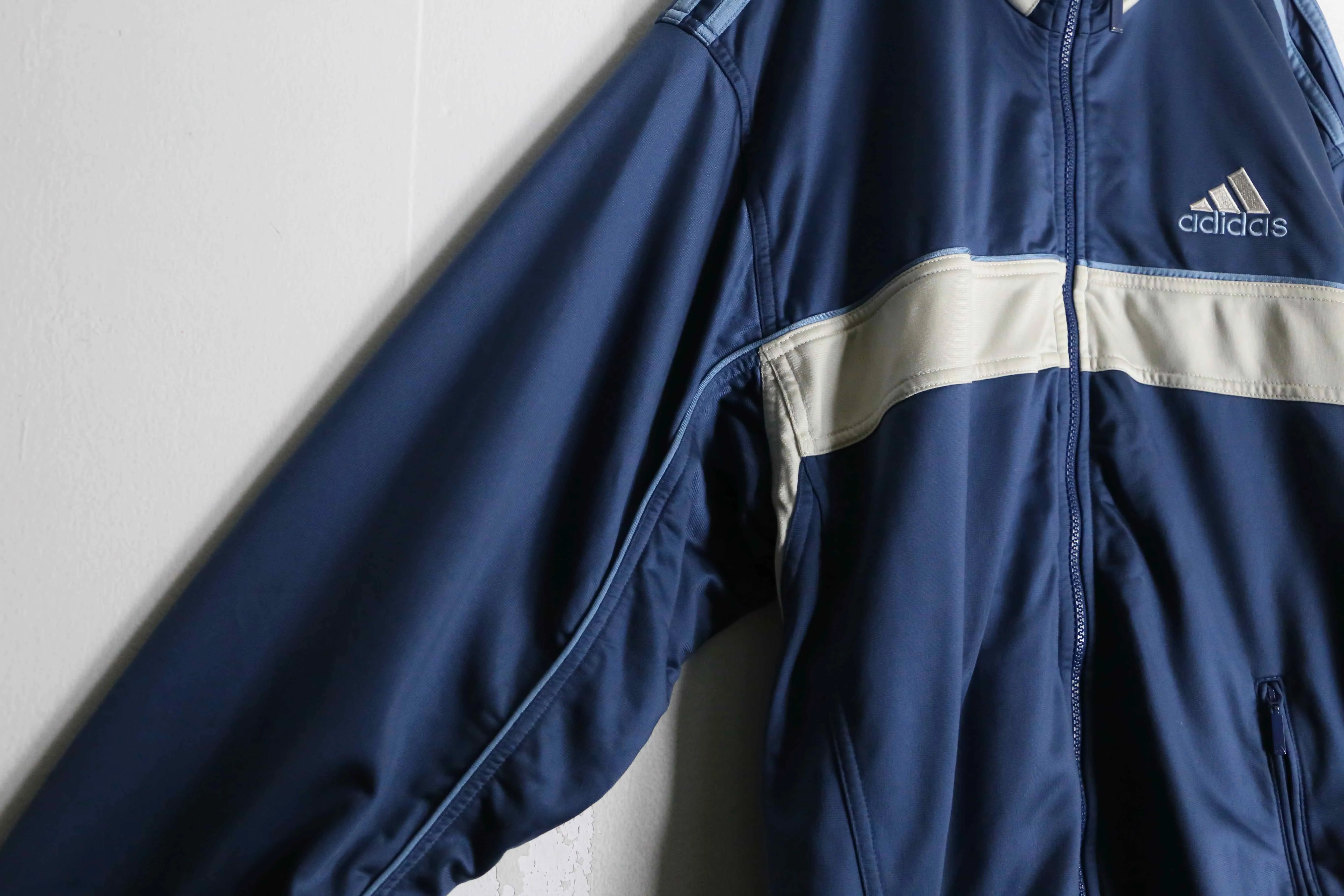 "adidas" dull blue color track jacket