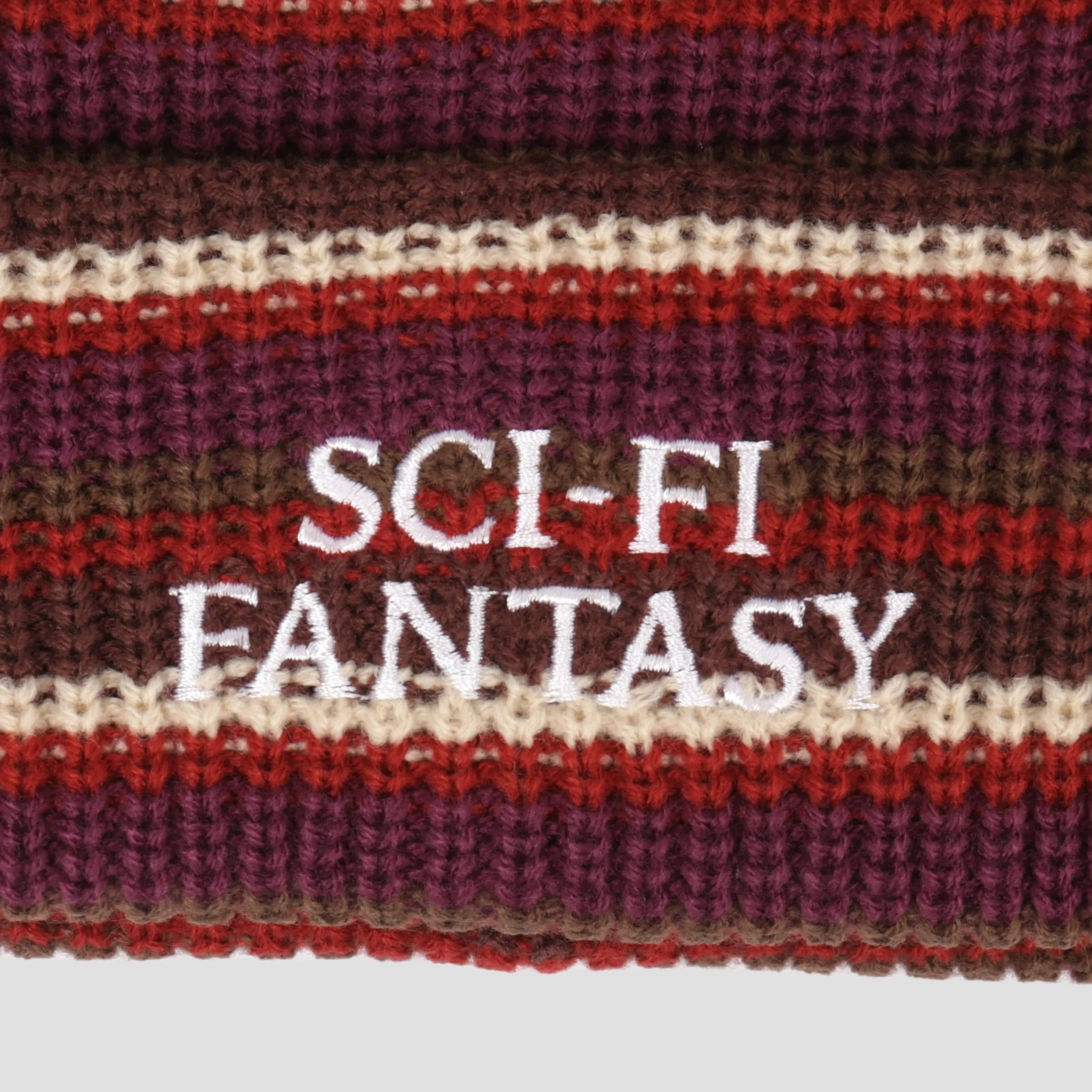 Sci-Fi Fantasy Striped Beanie Brown / Olive