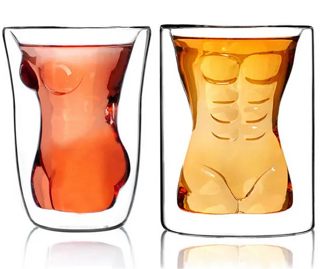 Sexy Lady Men Durable Double Wall Whiskey