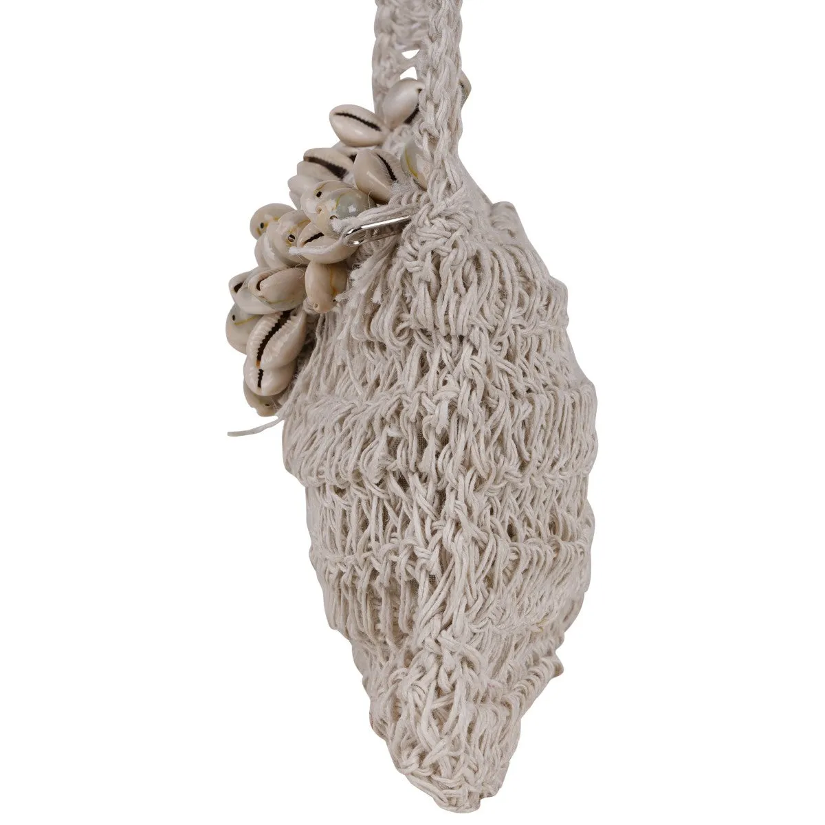 Shell Mini Sling Bag for Women in Jute | Hand-Crochet | Off-White