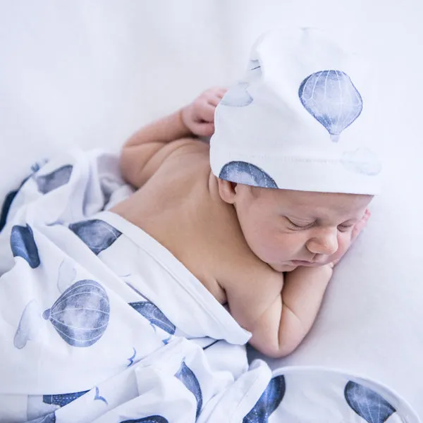 Snuggle Hunny Jersey Wrap with Matching Headwear - Cloud Chaser