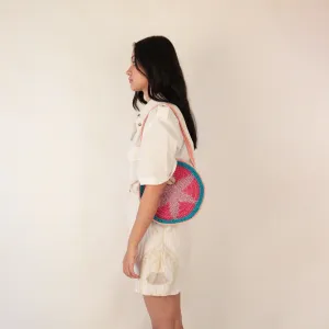 Starfish Mini Round Sling Bag | Hand-Crochet | Cotton | Watermelon Pink