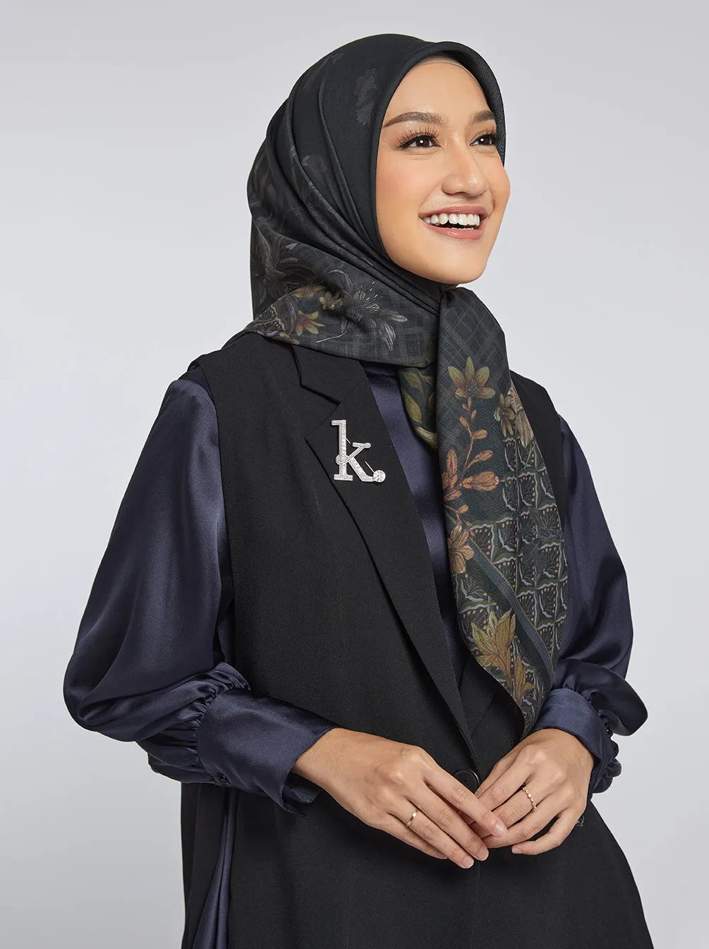 TEMIMA SCARF CHARCOAL