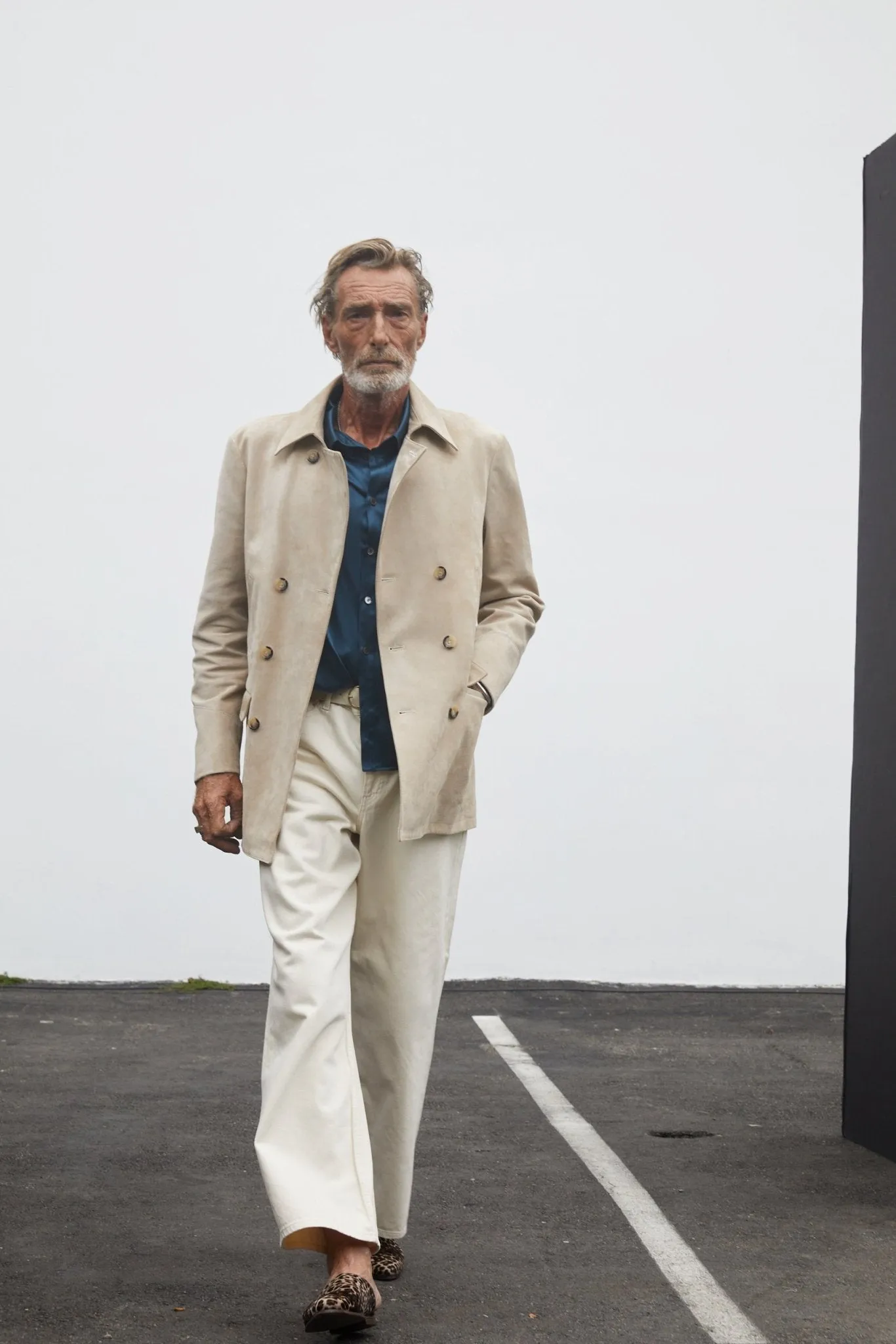 The Condor Peacoat: Bone Suede