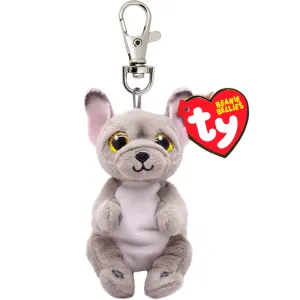 Ty Beanie Bellies Clip - Wilfred Grey Dog
